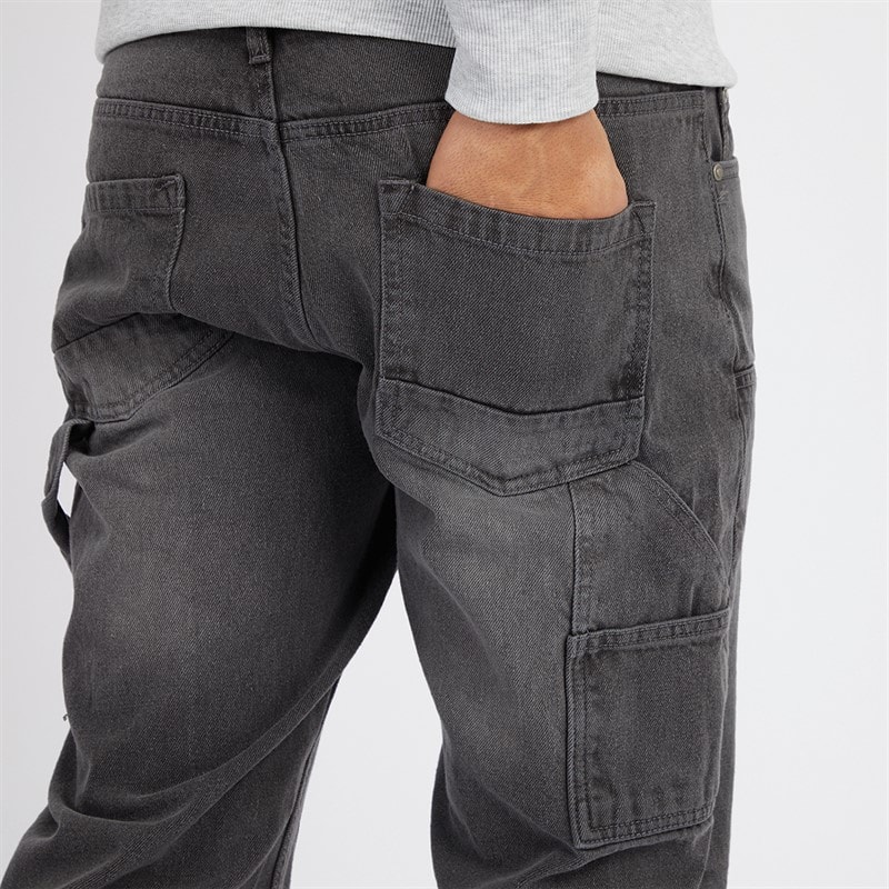 Brave Soul Herre Joiner Carpenter Løstsiddende Jeans Grå Vask - Billede 3