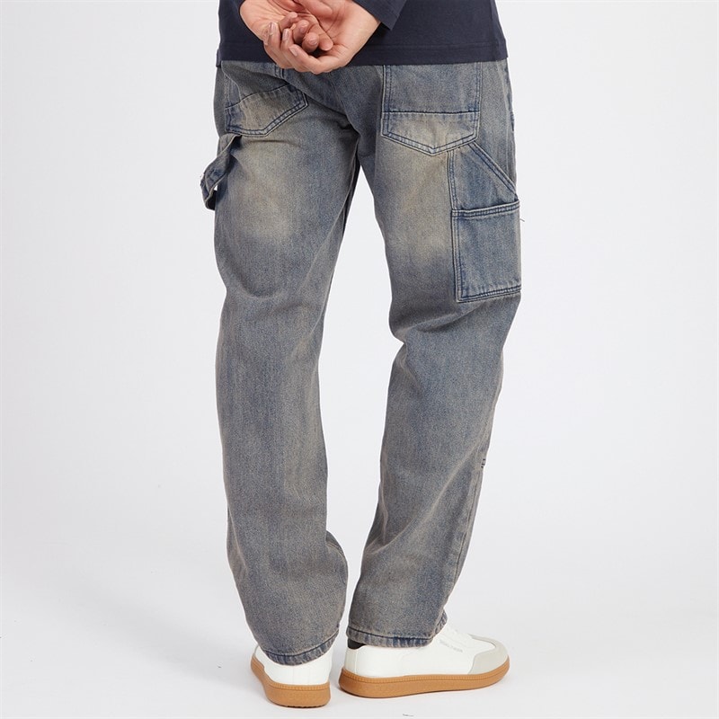 Brave Soul Herre Joiner Carpenter Løstsiddende Jeans Mb Blå Vask - Billede 2