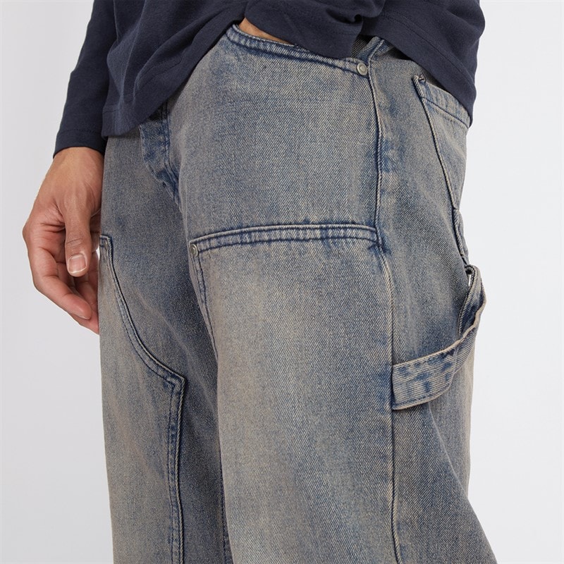 Brave Soul Herre Joiner Carpenter Løstsiddende Jeans Mb Blå Vask - Billede 3