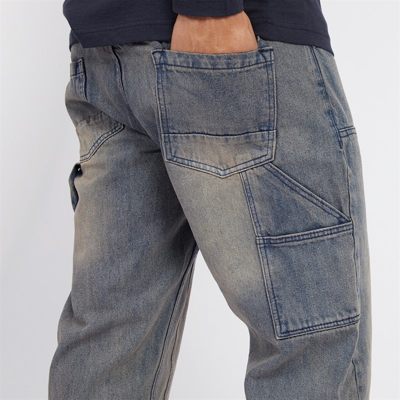 Brave Soul Herre Joiner Carpenter Løstsiddende Jeans Mb Blå Vask - Billede 5