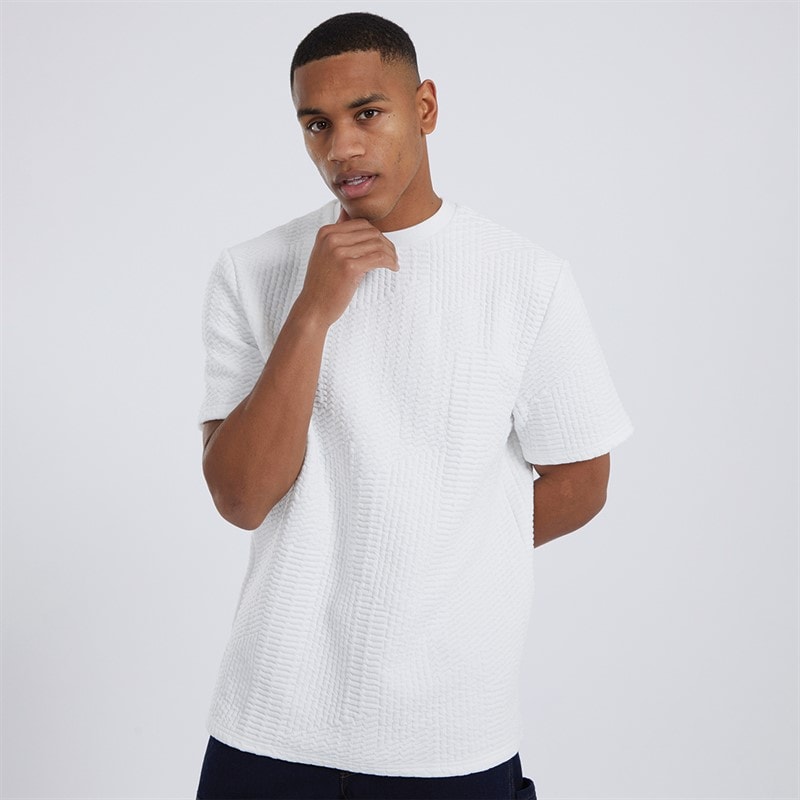 Brave Soul Herre Oversized Fit Miska T-shirt Creme - Billede 1