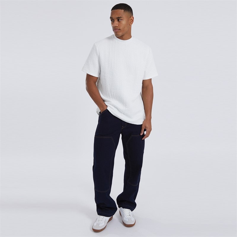 Brave Soul Herre Oversized Fit Miska T-shirt Creme - Billede 4