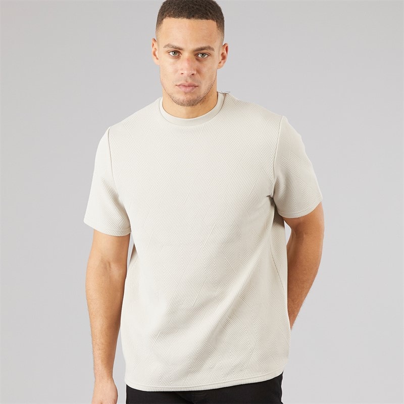 Brave Soul Herre Oversized Fit Standall T-Shirt Lys Taupe - Billede 1