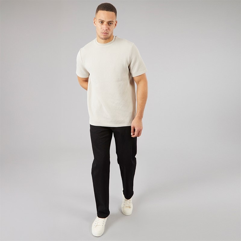 Brave Soul Herre Oversized Fit Standall T-Shirt Lys Taupe - Billede 4