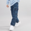 Brave Soul Drenge Løstsiddende Cargo Jeans Mellemblå