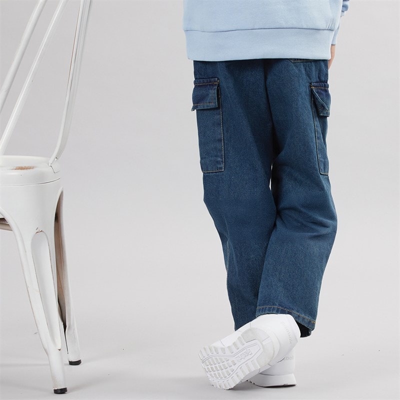 Brave Soul Drenge Løstsiddende Cargo Jeans Mellemblå - Billede 2