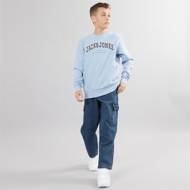 Brave Soul Drenge Løstsiddende Cargo Jeans Mellemblå - Billede 3