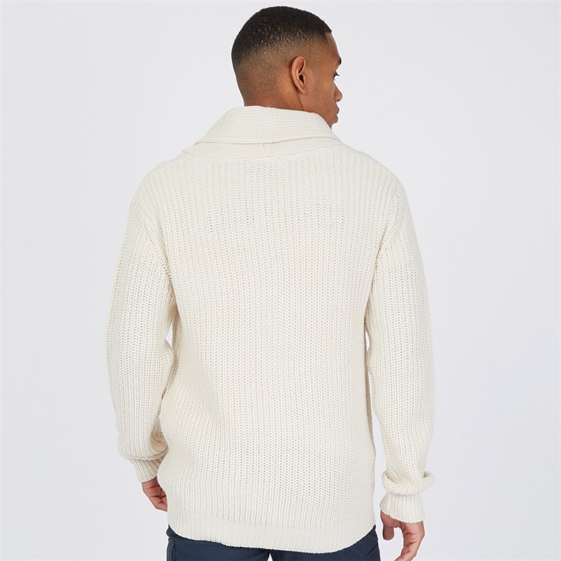 Brave Soul Herre Arkram Knittet Cardigan med Knapper Havregryn - Billede 2