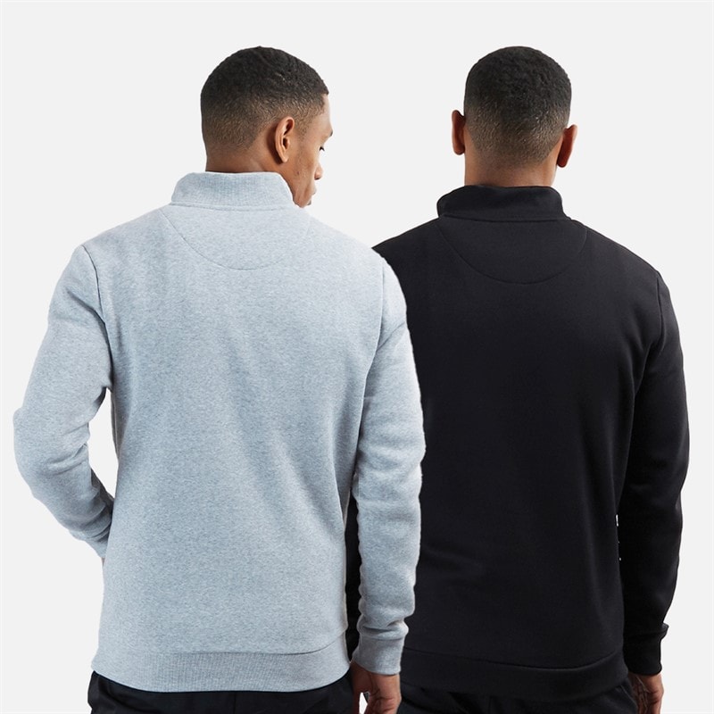 Brave Soul Herre Stilgar To Pakke 1/4 Lynlås Sweatshirts Sort/Grå - Billede 2