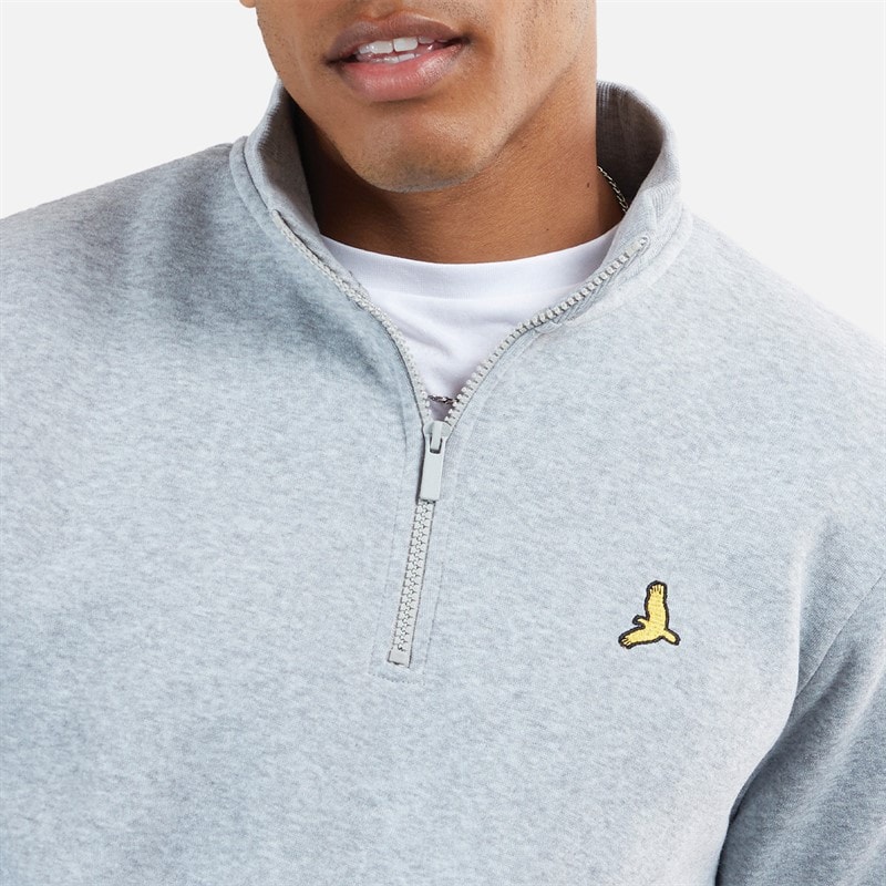 Brave Soul Herre Stilgar To Pakke 1/4 Lynlås Sweatshirts Sort/Grå - Billede 3