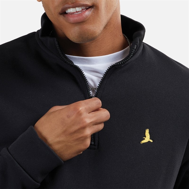 Brave Soul Herre Stilgar To Pakke 1/4 Lynlås Sweatshirts Sort/Grå - Billede 4