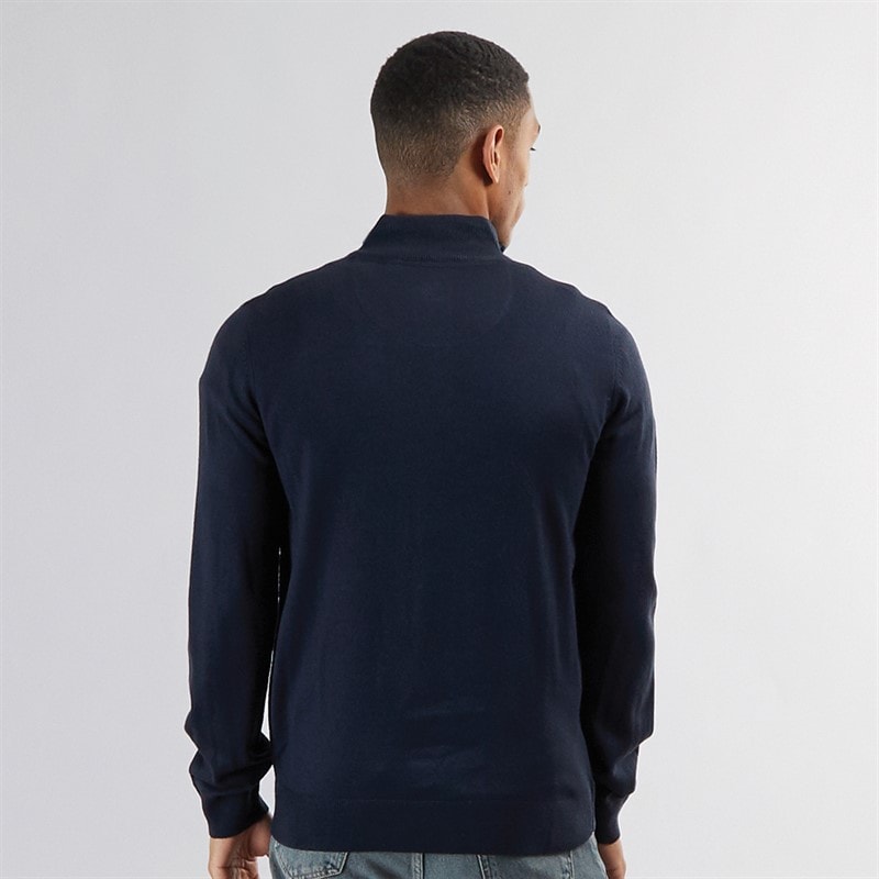 Brave Soul Herre Georgie 1 / 4 Zip Funnel Neck Sweatshirt Midnight Navy - Billede 2