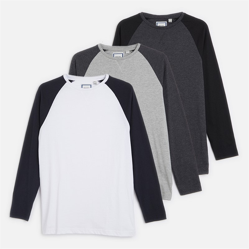 Brave Soul Drenge Tre Pakke Raglan T-Shirts Multi - Billede 1