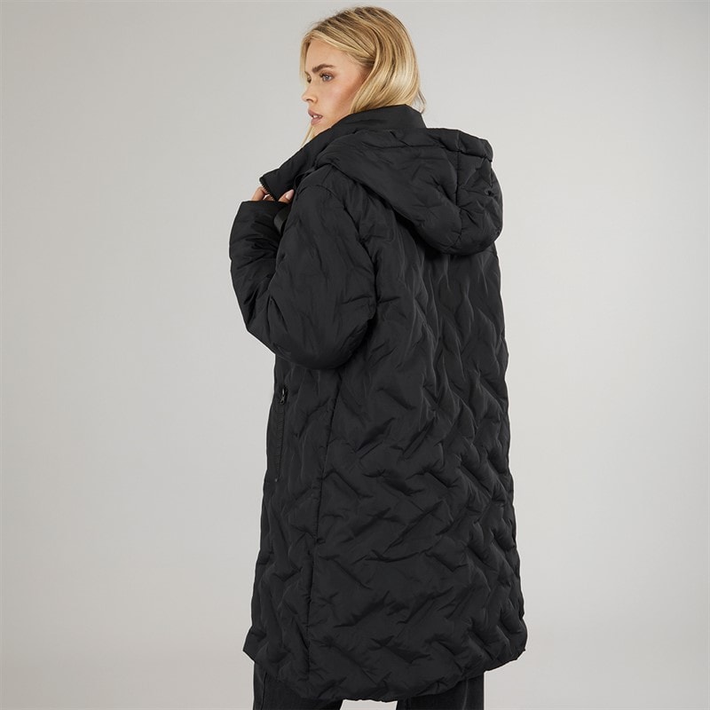 Brave Soul Dame Lilla Lang Dunjakke Sort - Billede 2