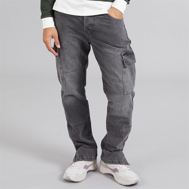 Brave Soul Herre Loose Fit Cargo Jeans Grå - Billede 1