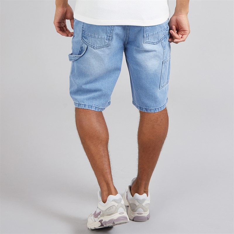 Brave Soul Herre Carpenter Shorts med Løst Fit Light Blue - Billede 2