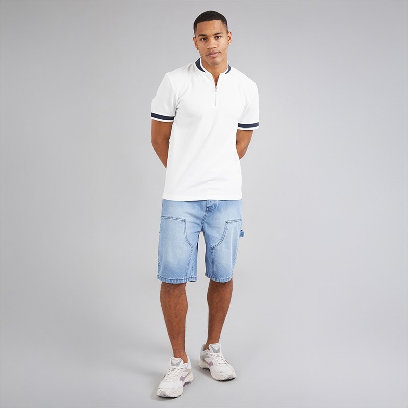 Brave Soul Herre Carpenter Shorts med Løst Fit Light Blue - Billede 4
