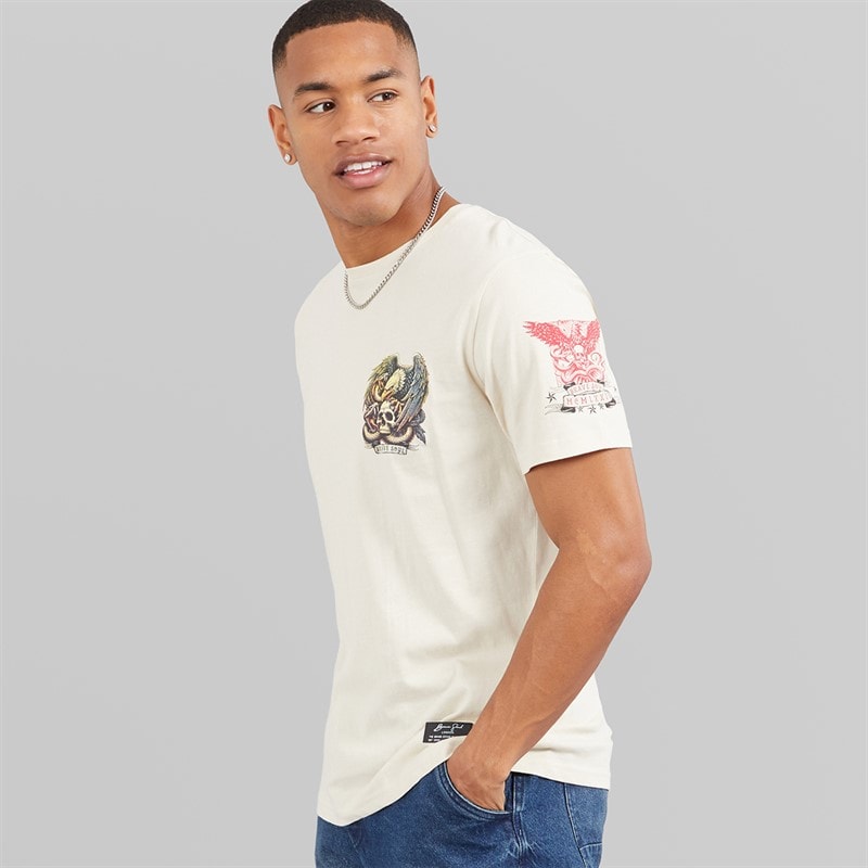 Brave Soul Herre Kruger T Shirt Plaster/Multi Colour Print