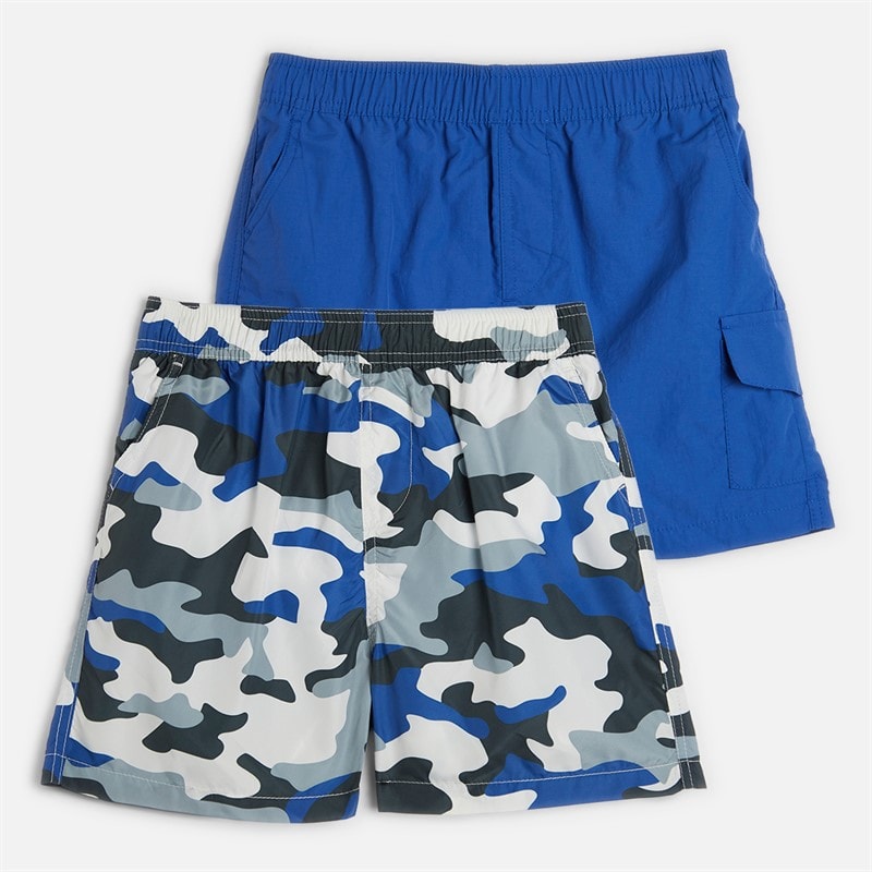 Brave Soul Drenge to pak svømme shorts blå/blå camouflage Blue + Blue Camo