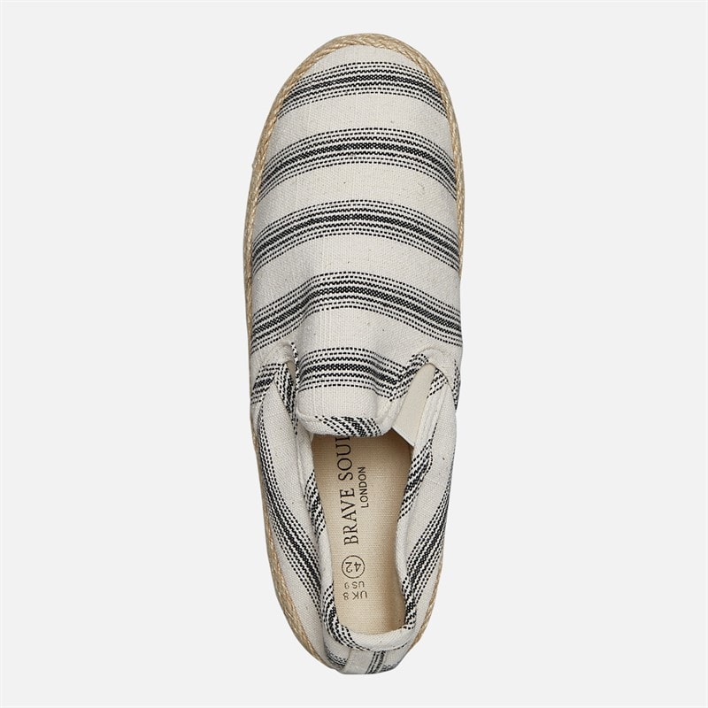 Brave Soul Herre Yacht Espadriller Creme/Sort Stribe Cream/ Black - Billede 4