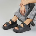 Brave Soul Dame sandaler med ankelrem og kraftig sål Sort