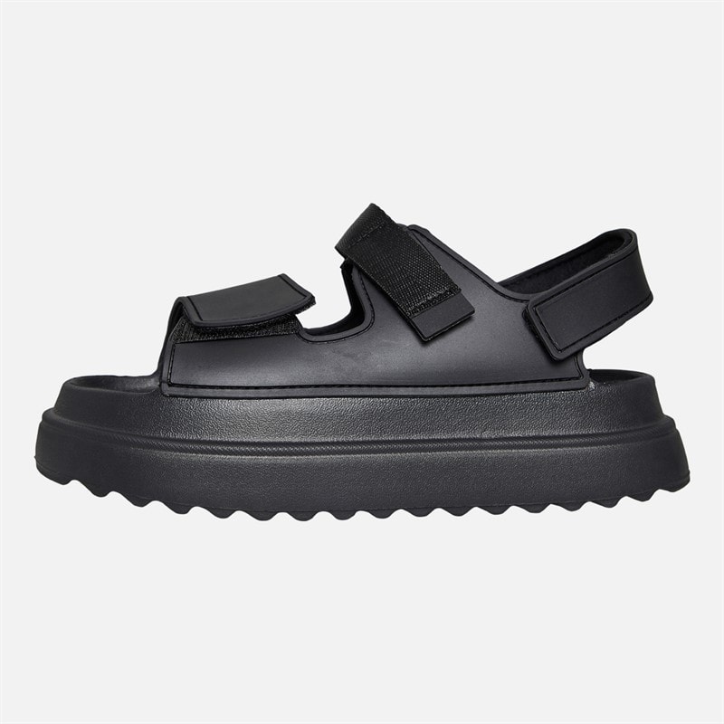 Brave Soul Dame sandaler med ankelrem og kraftig sål Sort - Billede 2