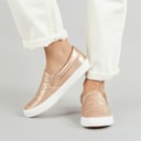 Brave Soul Dame Ster Gevatter Slip On Trænere Rose Gold Metallic