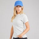 Brave Soul Dame Athena dobbelt lag T shirt Silver Grey Marl/Hvid