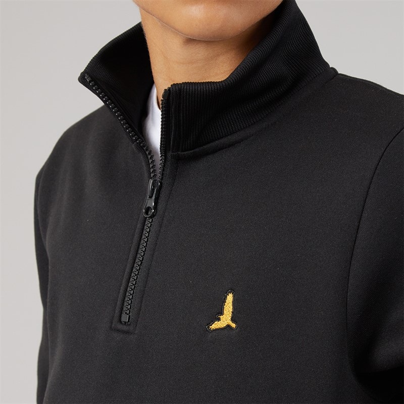 Brave Soul Drenge Idaho Quarter Zip Sweatshirt Sort - Billede 3