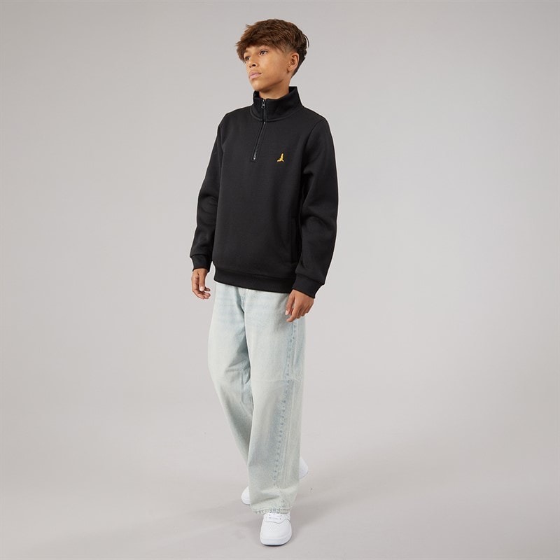 Brave Soul Drenge Idaho Quarter Zip Sweatshirt Sort - Billede 4