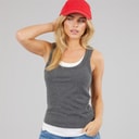 Brave Soul Dame Stella Vest Charcoal Marl/Hvid