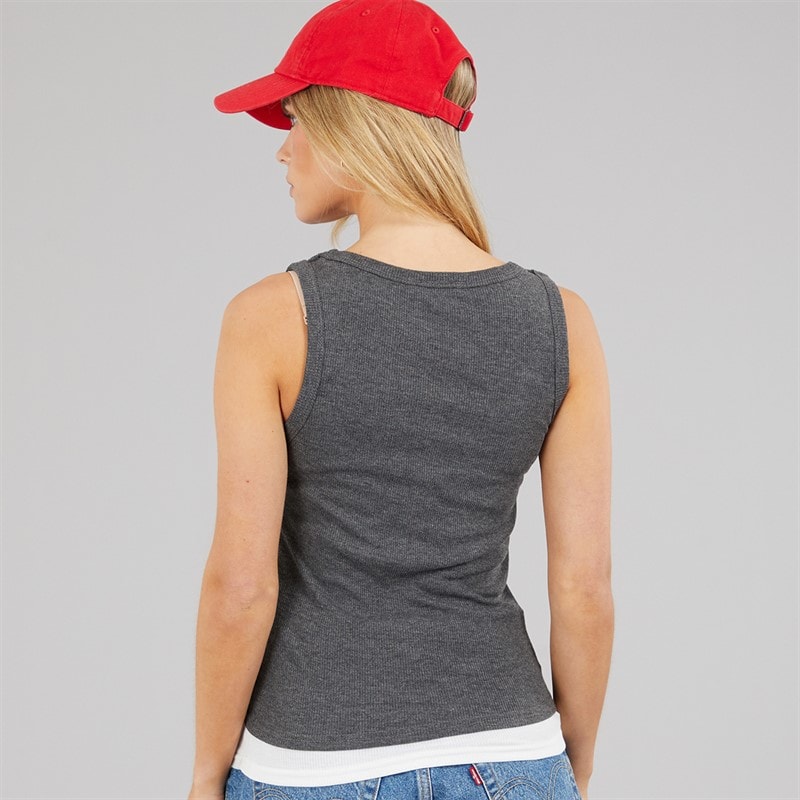 Brave Soul Dame Stella Vest Charcoal Marl/Hvid - Billede 2