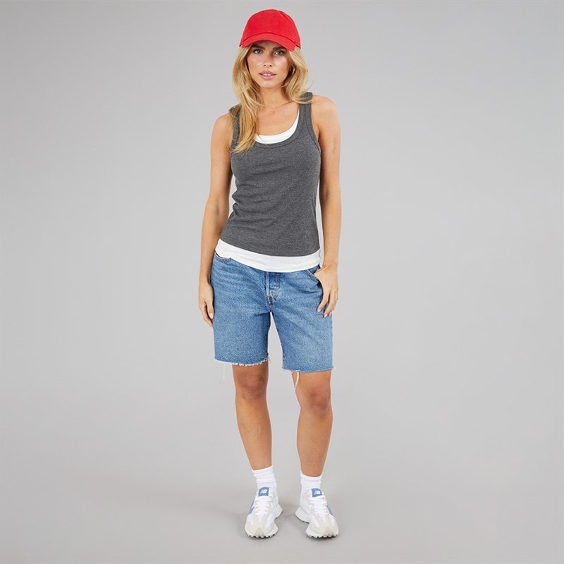 Brave Soul Dame Stella Vest Charcoal Marl/Hvid - Billede 3