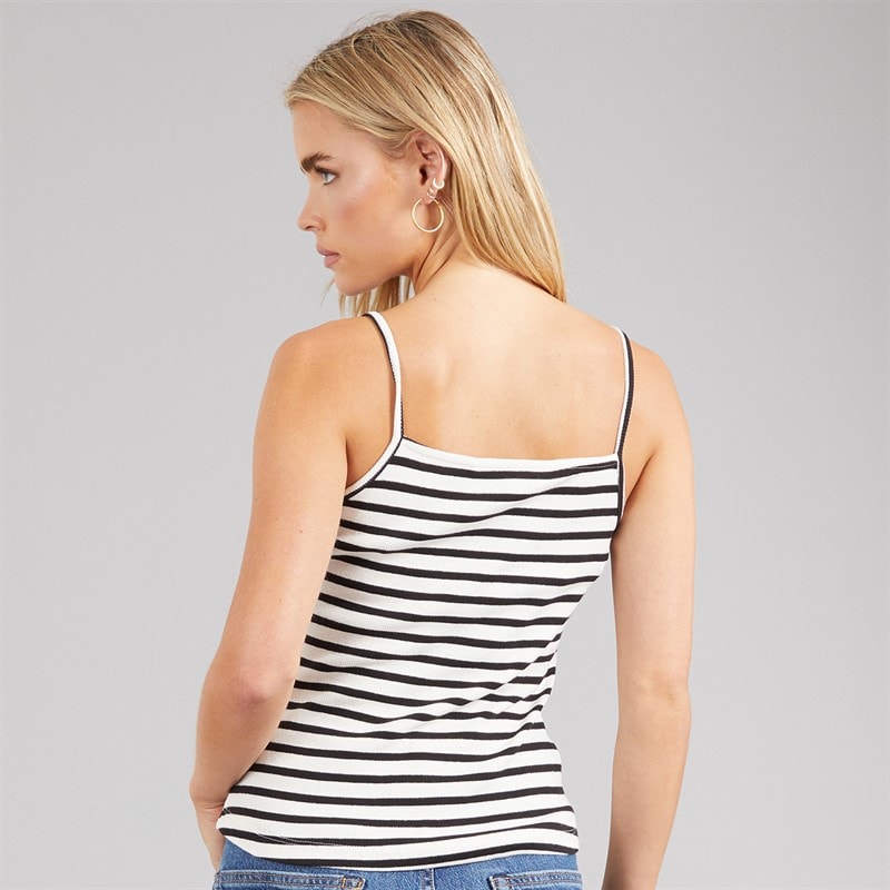 Brave Soul Dame stribet vest Cream/Sort - Billede 2