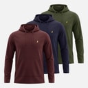 Brave Soul Herre Potter Tre Pak Hættetrøjer Marineblå/Khaki/Bordeaux
