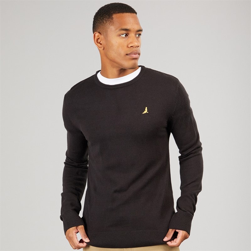 Brave Soul Herre Hybrid Strikket Sweater Jet Black - Billede 1