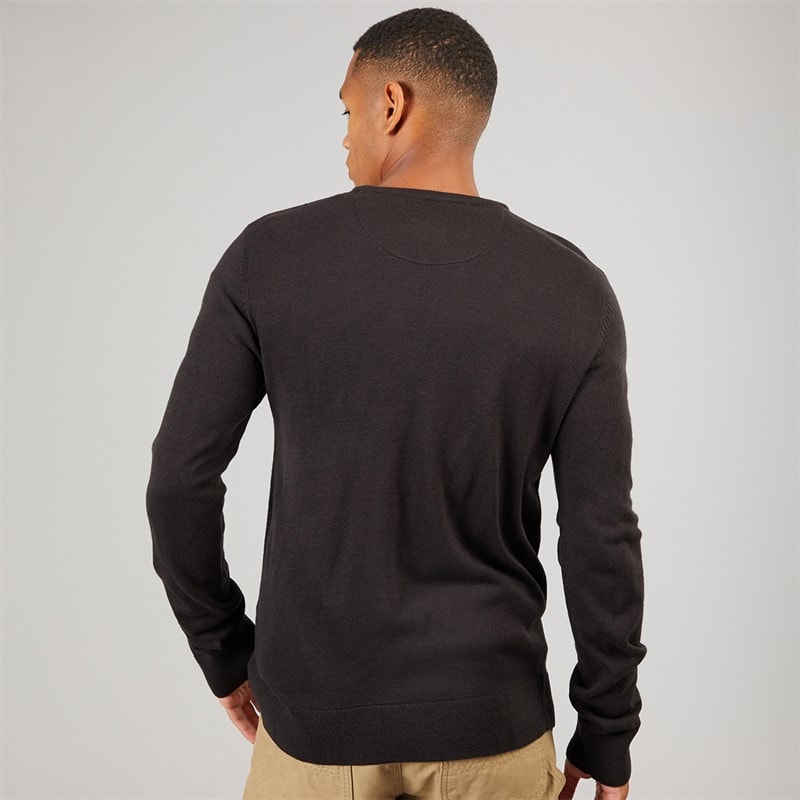 Brave Soul Herre Hybrid Strikket Sweater Jet Black - Billede 2