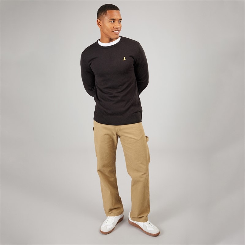 Brave Soul Herre Hybrid Strikket Sweater Jet Black - Billede 3