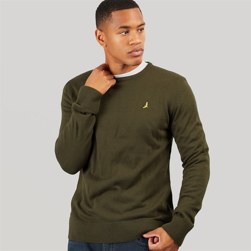 Brave Soul Herre Hybrid Strikket Sweater Khaki - Billede 1