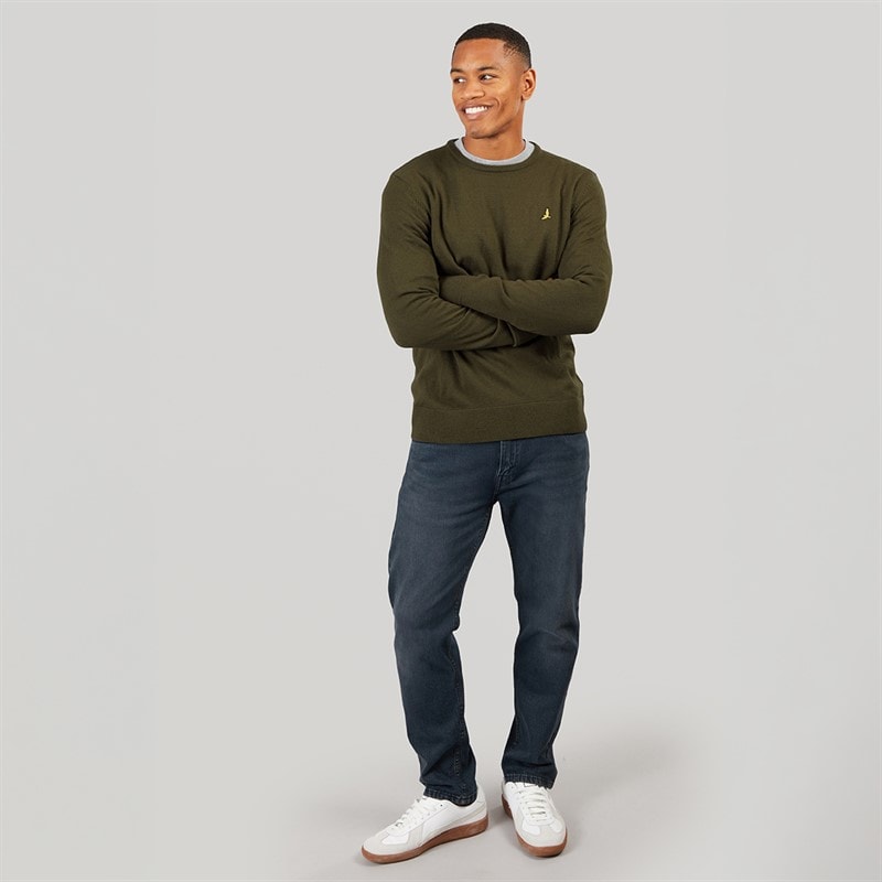 Brave Soul Herre Hybrid Strikket Sweater Khaki - Billede 3