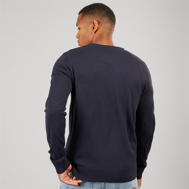 Brave Soul Herre Hybrid Strikket Sweater Navy - Billede 2