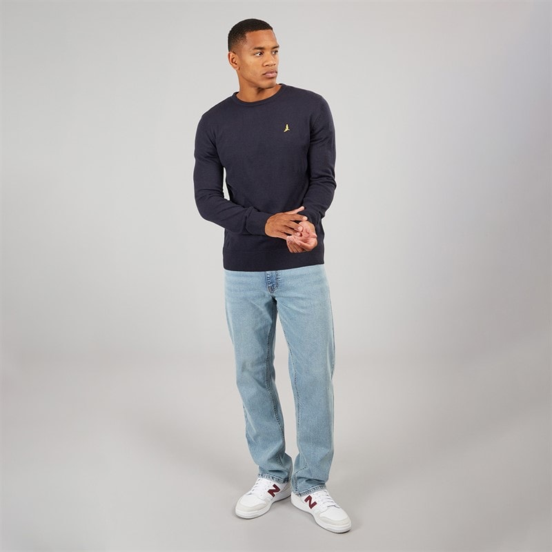 Brave Soul Herre Hybrid Strikket Sweater Navy - Billede 3
