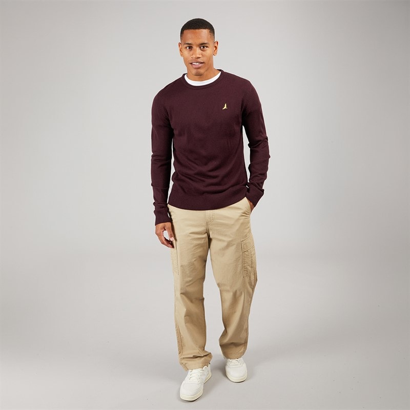 Brave Soul Herre Hybrid Strikket Sweater Oxblood - Billede 3