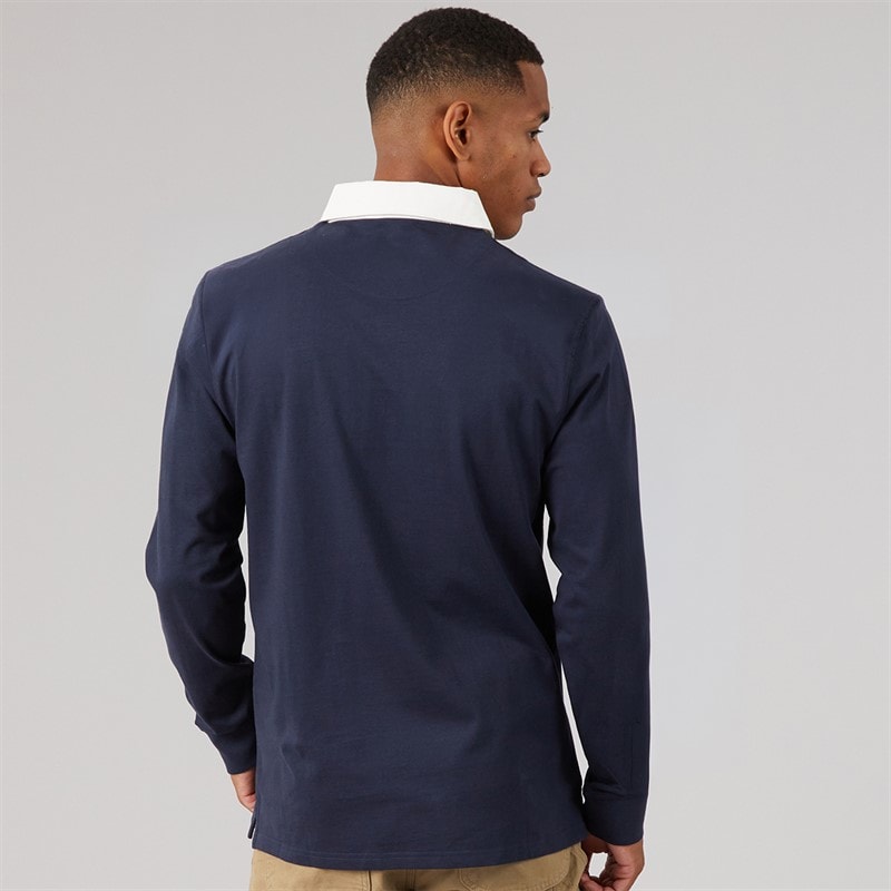 Brave Soul Herre Zeman Rugby Skjorte Navy/Optic White - Billede 2