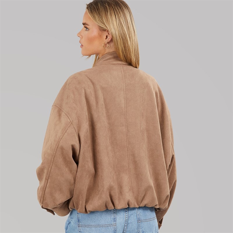 Brave Soul Dame Lenora Kunst suede Jakke Taupe - Billede 2