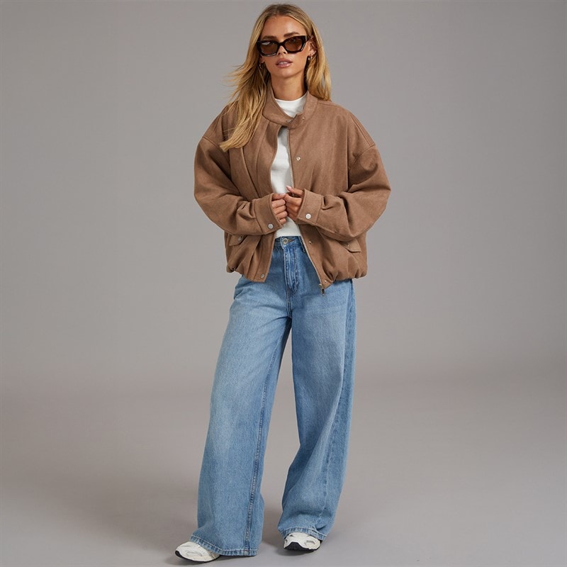 Brave Soul Dame Lenora Kunst suede Jakke Taupe - Billede 3