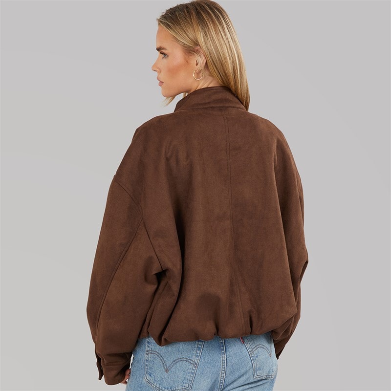 Brave Soul Dame Lenora Kunst suede Jakke Chocolate - Billede 3