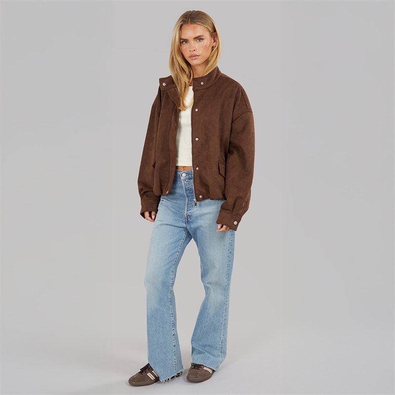 Brave Soul Dame Lenora Kunst suede Jakke Chocolate - Billede 4