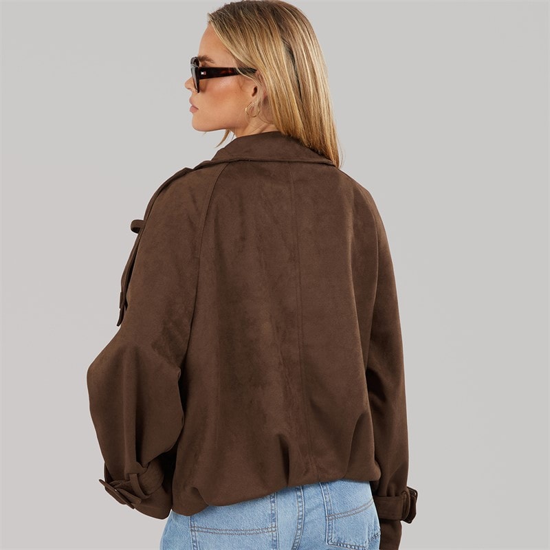 Brave Soul Dame Skia Kunst Ruskind Jakke Chocolate - Billede 2