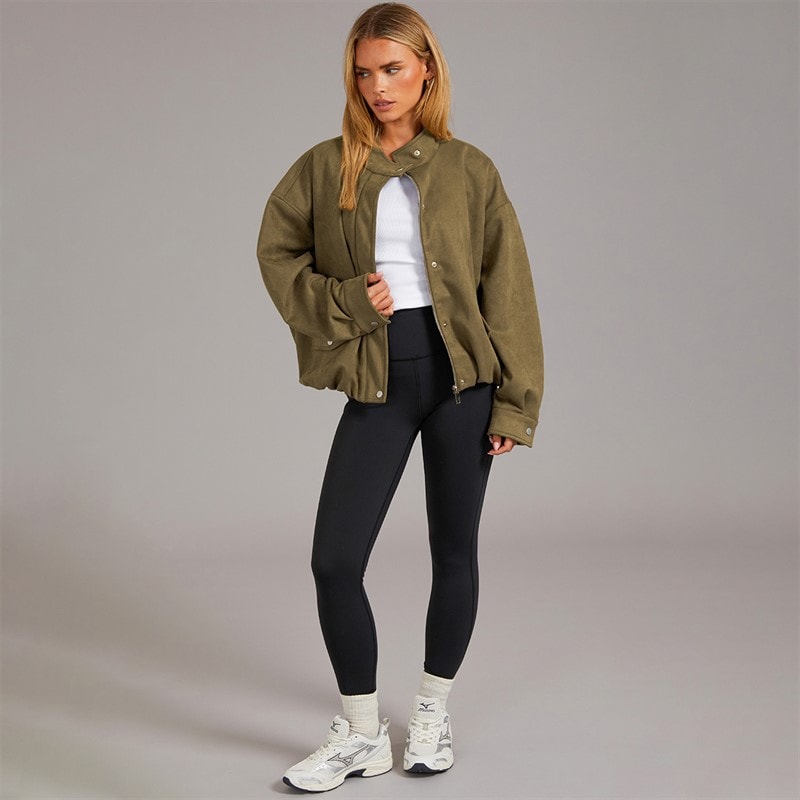 Brave Soul Dame Lenora Kunst suede Jakke Khaki - Billede 4